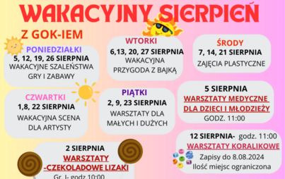Zdjęcie do wakacyjny sierpień z GOK-iem 2024