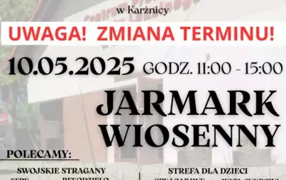 GOK zaprasza do CPPL w Karżnicy na Jarmark Wiosenny 26 kwietnia w godz. 11:00 - 15:00