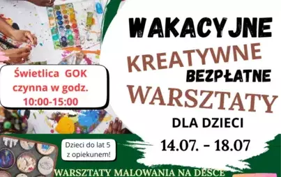 Wakacyjne kreatywne bezpłatne warsztaty dla dzieci